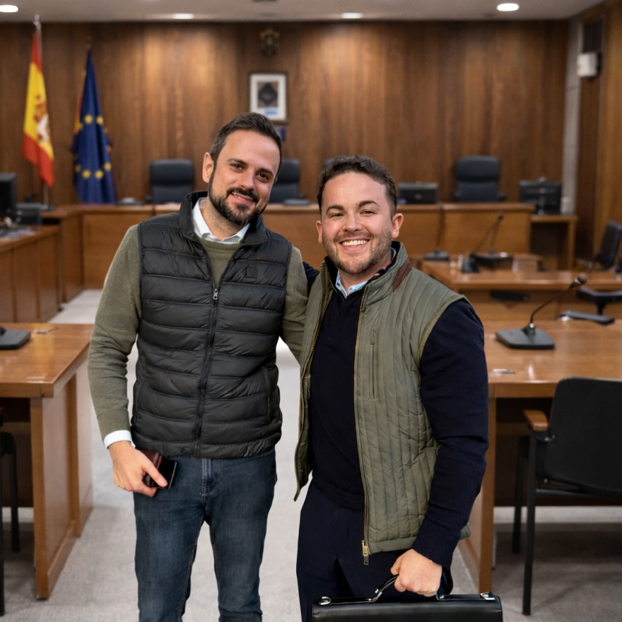 Juan Camilo Zuluaga con su equipo de asesoramiento legal